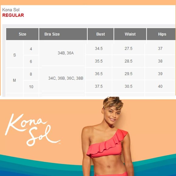 KONA SOL Straight Neck Medium Coverage One Piece Swimsuit NEW WITH TAG! - Picture 6 of 7